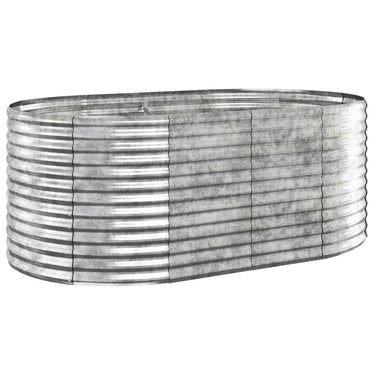 Hochbeet Pulverbeschichteter Stahl 175x100x68 cm Silbern
